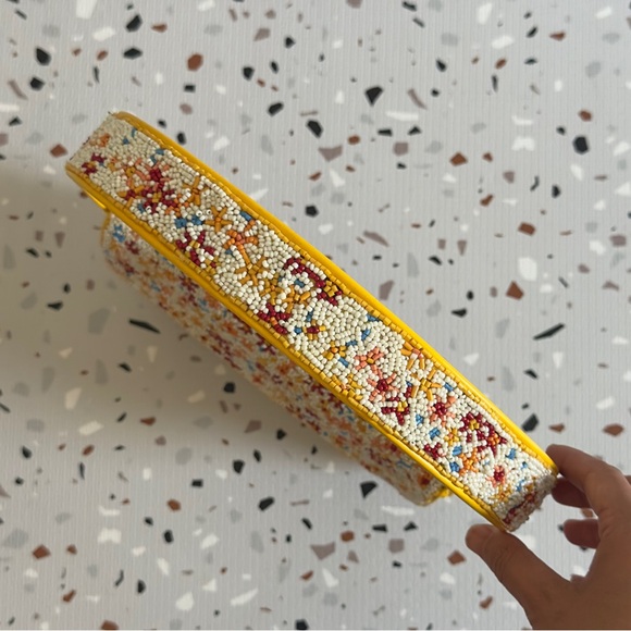 Staud Yellow Floral Beaded Tommy Bag - Picture 6 of 11